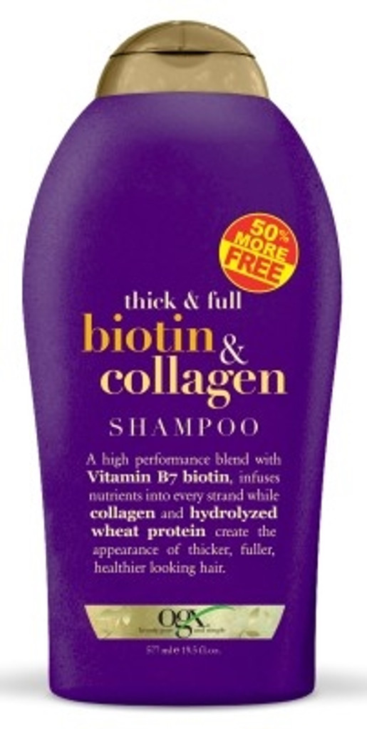 BL Ogx Shampoo Biotiini & Kollageeni 19.5oz Bonus - 3 kpl pakkaus