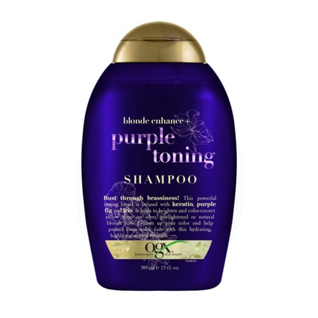 BL Ogx Shampoo Purple Toning 13oz - חבילה של 3