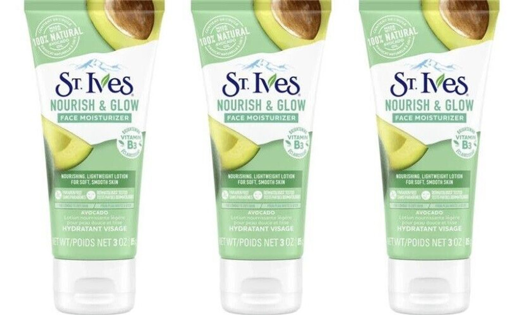 BL St Ives Face Moisturizer Avocado Nourish + Glow 3oz - Pakke med 3