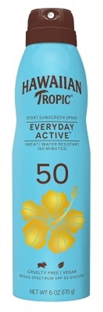 BL Hawaiian Tropic Spf 50 Elke dag actieve sportspray 6oz - Pakket van 3