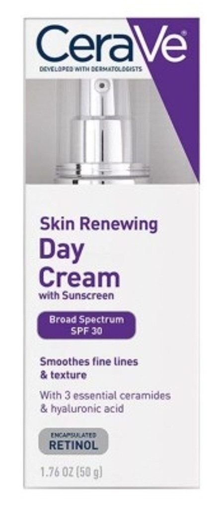 BL Cerave Crema de día renovadora de la piel con protector solar Spf 30 1.76 oz – Paquete de 3