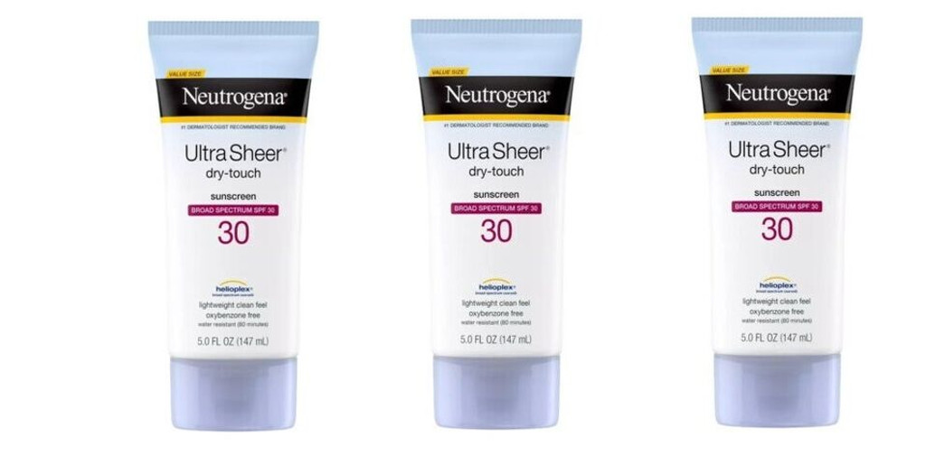 Loção protetor solar BL Neutrogena Ultra Sheer Spf 30 para toque seco 5 onças - pacote com 3