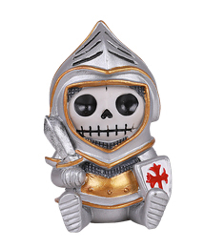 Pt furrybones monsieur furrybone chevalier crâne mini figurine en résine