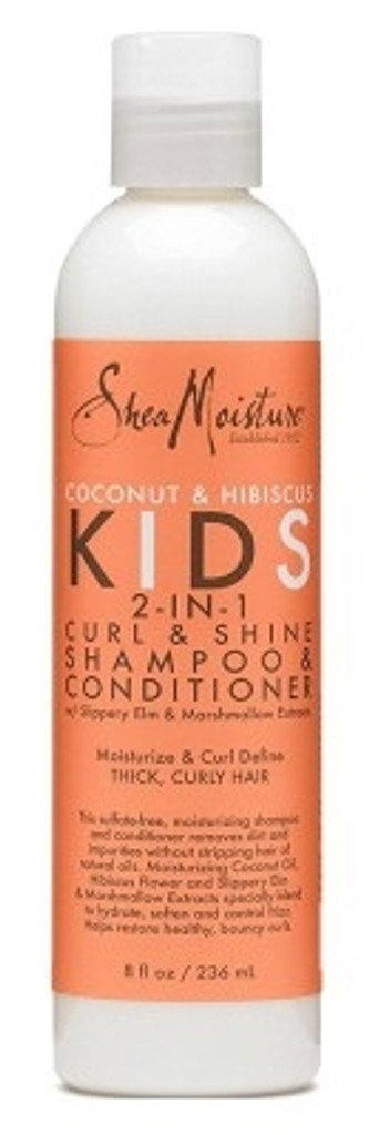 BL Shea Moisture Champú para niños 2 en 1 de coco e hibisco, 8 oz, paquete de 3