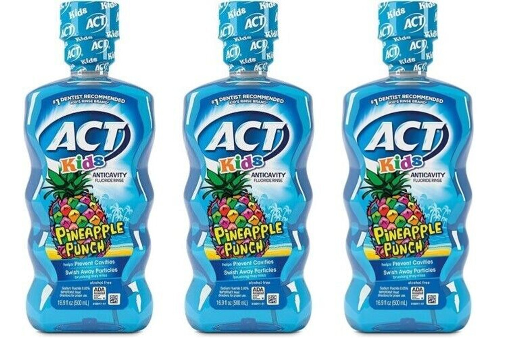 BL Act Kids Fluoride Rinse Pineapple Punch 16.9oz - Pack of 3