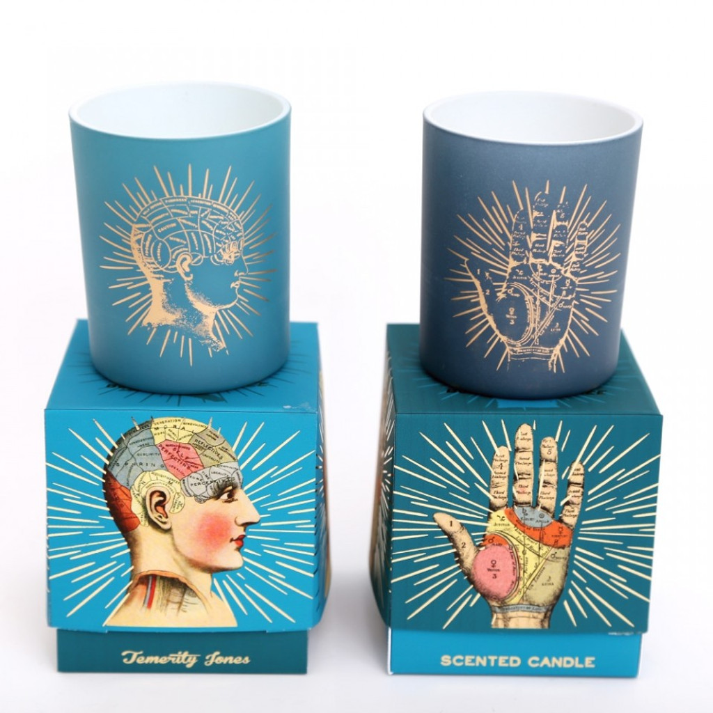 PT Phrenology and Palmistry Candle 2 Piece Set