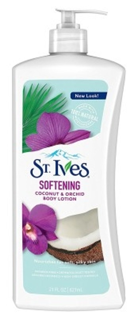 Loção corporal BL St Ives 21 onças suavizante de coco e orquídea - pacote de 3