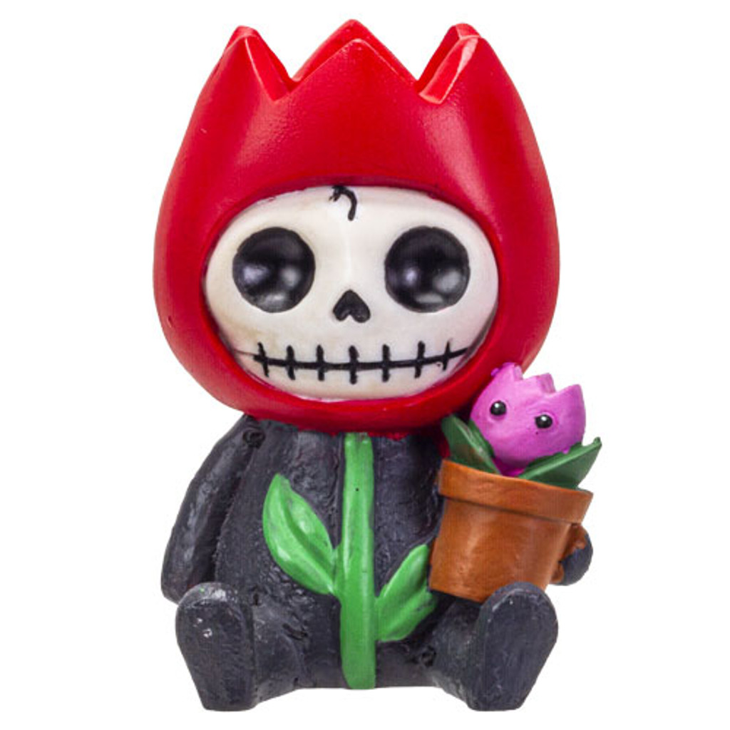 PT Furrybones Tully the Tulip Skull Mini Resin Figurine