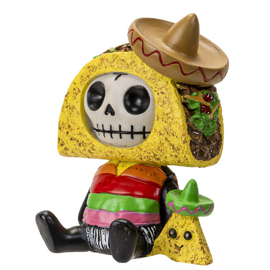 PT Furrybones Pancho the Taco Skull Mini Resin Figurine