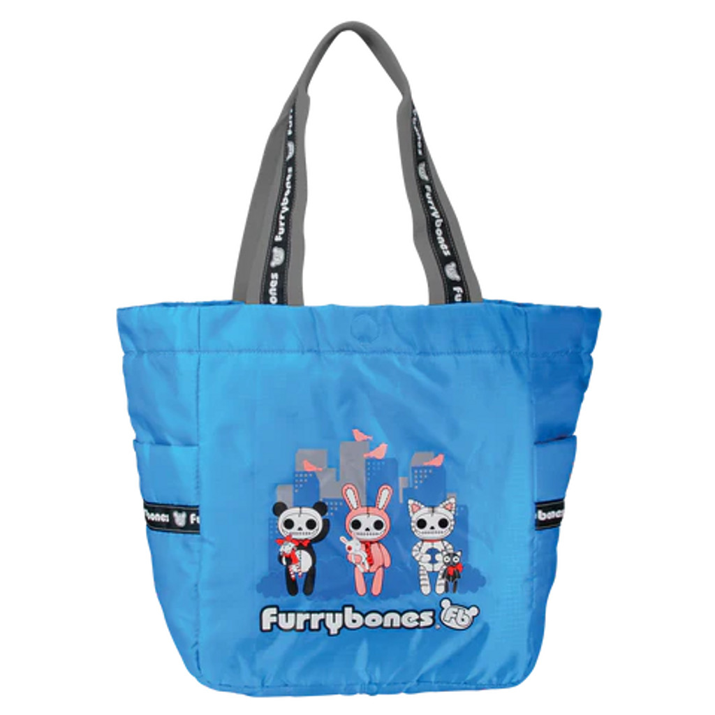 Bolso tote pt furrybones city de nailon azul