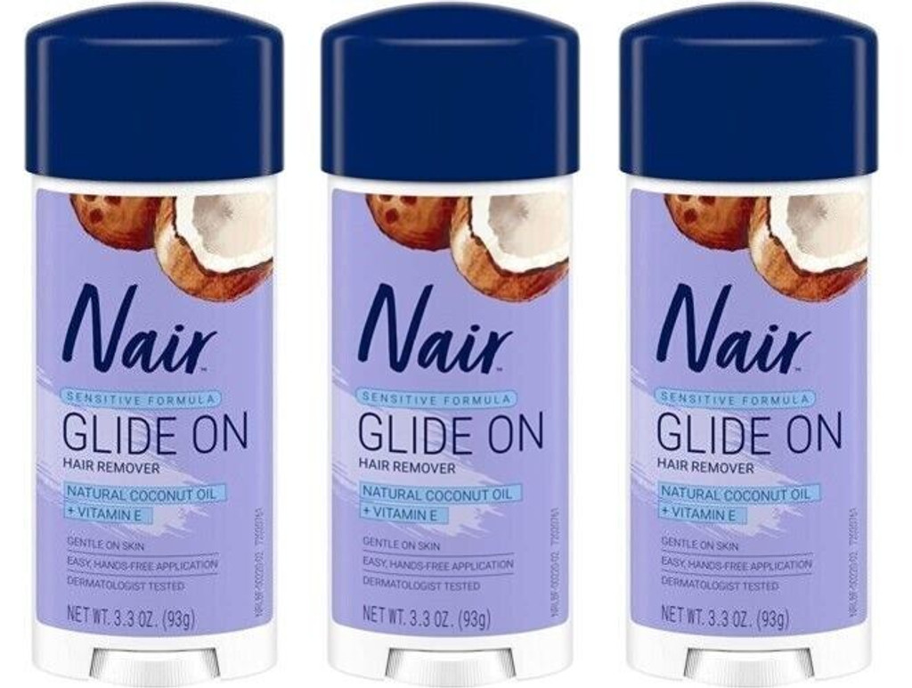 BL Nair Hair Remover Glide luonnollisella kookosöljyllä 3,3 unssia - 3 kpl pakkaus