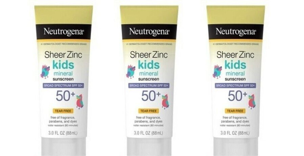 BL Neutrogena Sheer Zinc Spf 50+ Loción para niños 3 oz – Paquete de 3