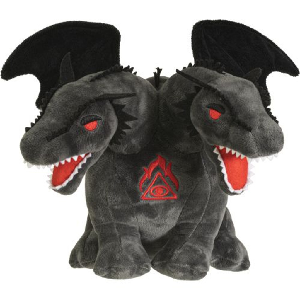 Peluche dragon noir à double tête Pt Hellions