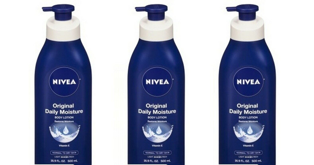 BL Nivea Lotion Original Daily Moisture Pompe de 16,9 oz (normal-sec) - Paquet de 3