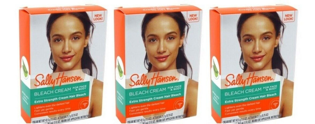 BL Sally Hansen Creme Hair Bleach Extra Strength kasvoille ja vartalolle - 3 kpl pakkaus