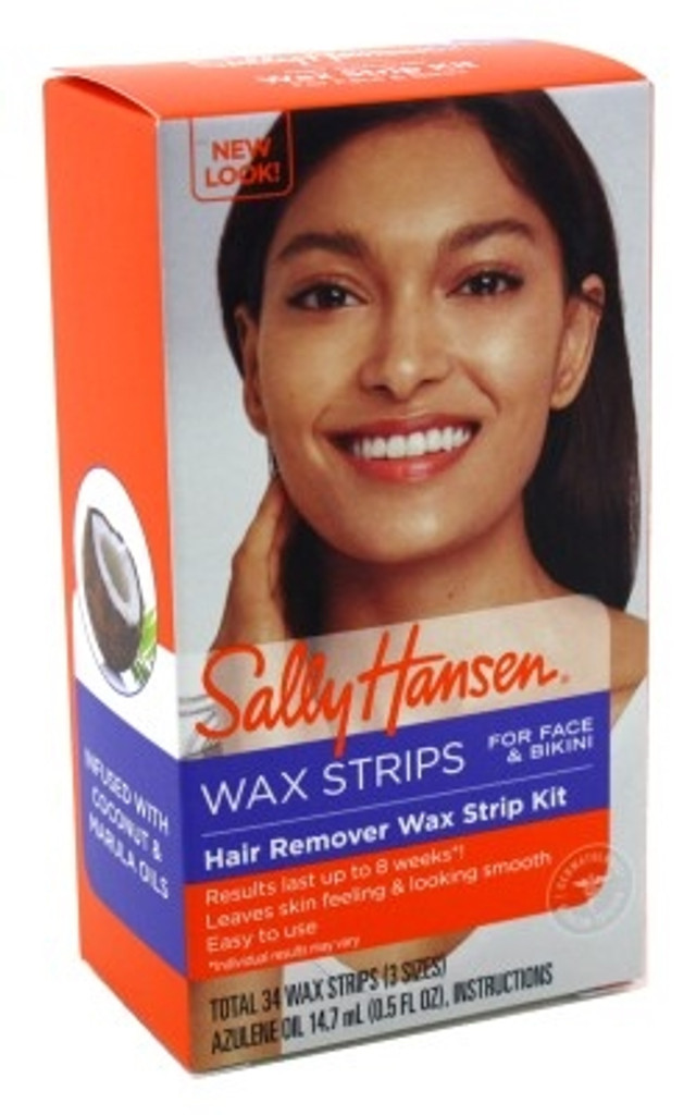 BL Sally Hansen Hair Remover Wax Strip Kit Face/Bikini - Pack of 3