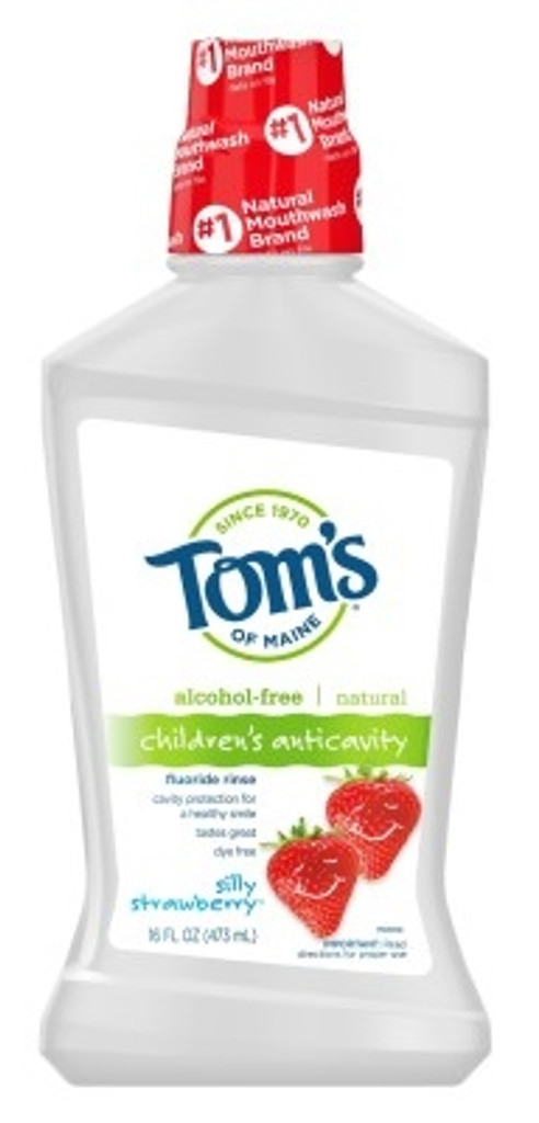 BL Toms Natural Children's Fluoride Rinse 16 onças Silly Strawberry - Pacote de 3