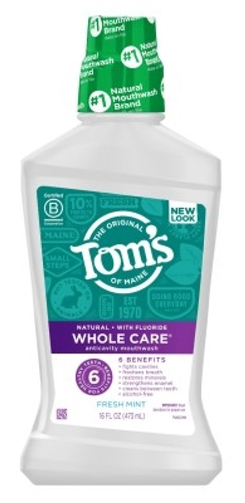 BL Toms Natural Mouthwash Fluoride Anti-Cavity Fresh Mint 16oz - Pakke med 3