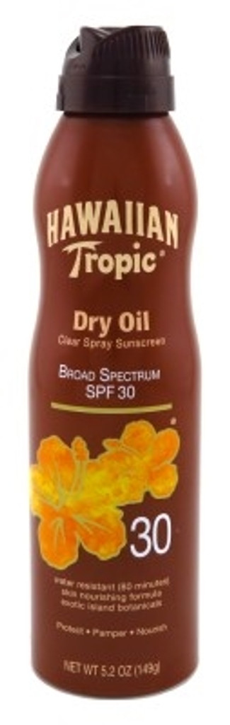 BL Hawaiian Spf 30 Tropic Dry Oil 5.2 oz Spray - Pack of 3