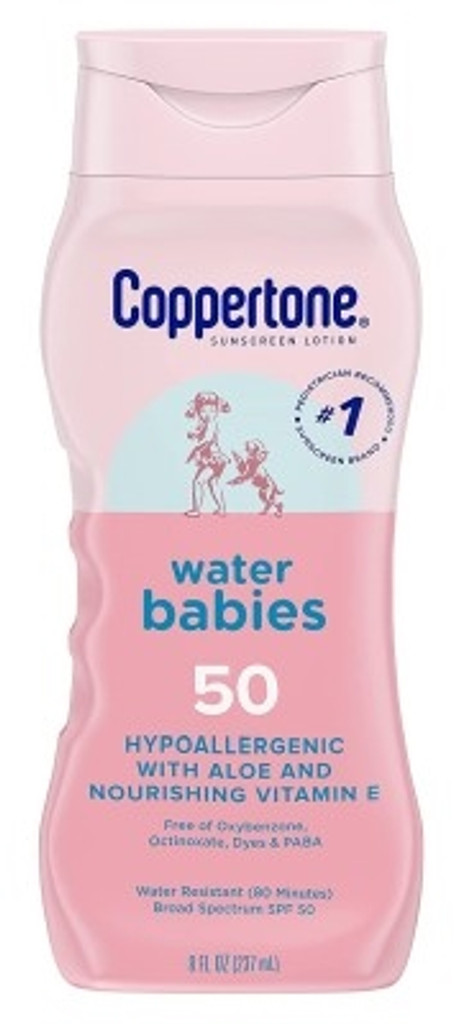 BL Coppertone Spf 50 Loción para bebés acuáticos 8 oz - Paquete de 3