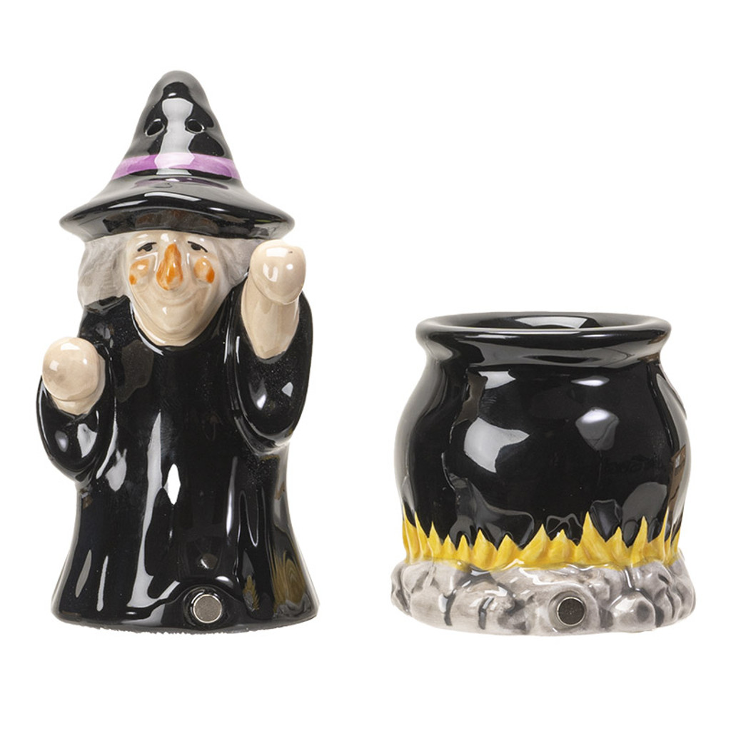 PT Magnetic Witch and Cauldron Salt and Pepper Shaker Set