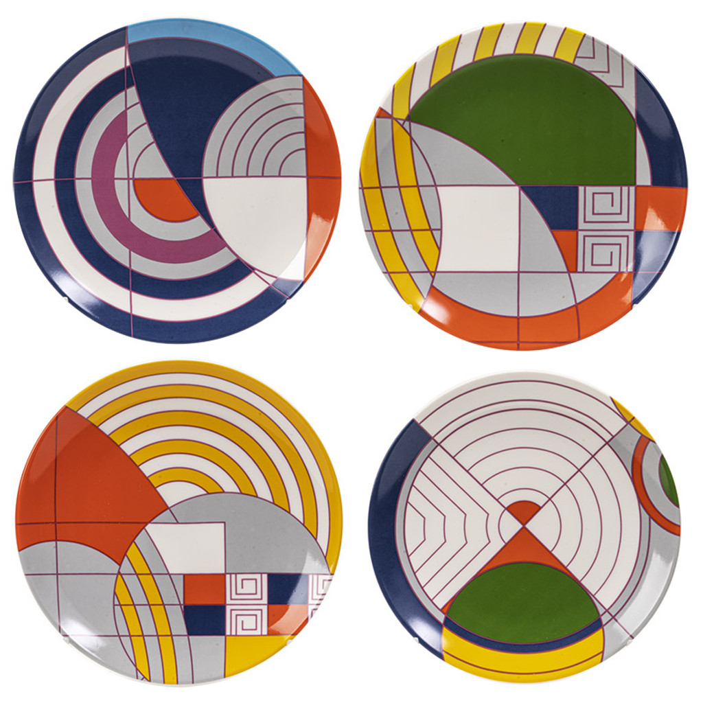 Assiettes à dessert PT Frank Lloyd Wright Max Hoffman Rug - Lot de 4