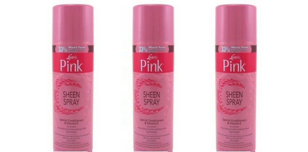 BL Lusters Pink Sheen Spray 15,5 oz bonus med solkrem - pakke med 3