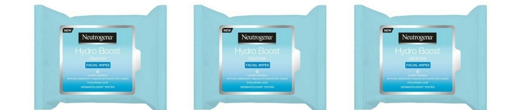 מגבוני ניקוי BL Neutrogena Hydro Boost 25 Count - חבילה של 3