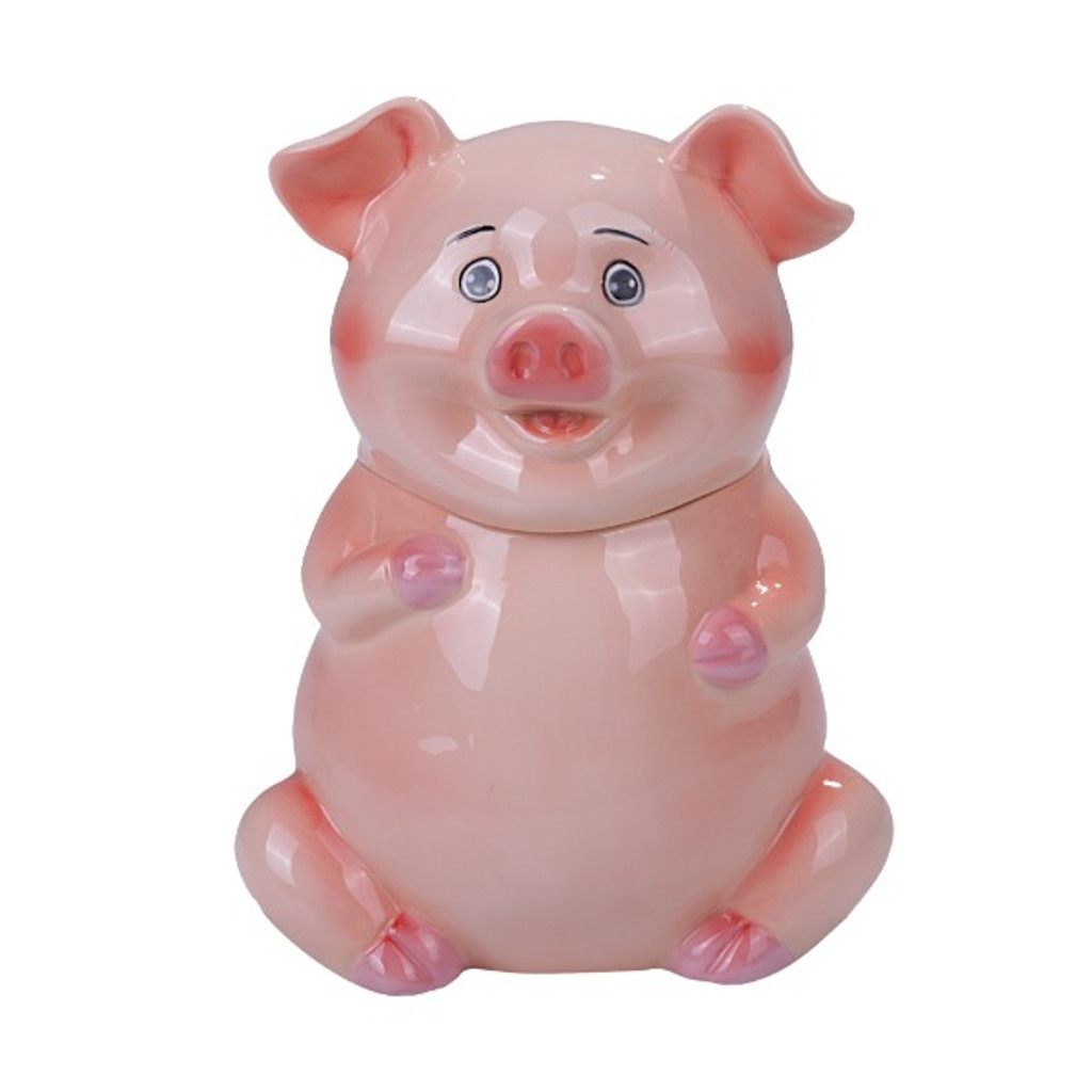 PT Piggy Hand Painted Ceramic Cookie Jar