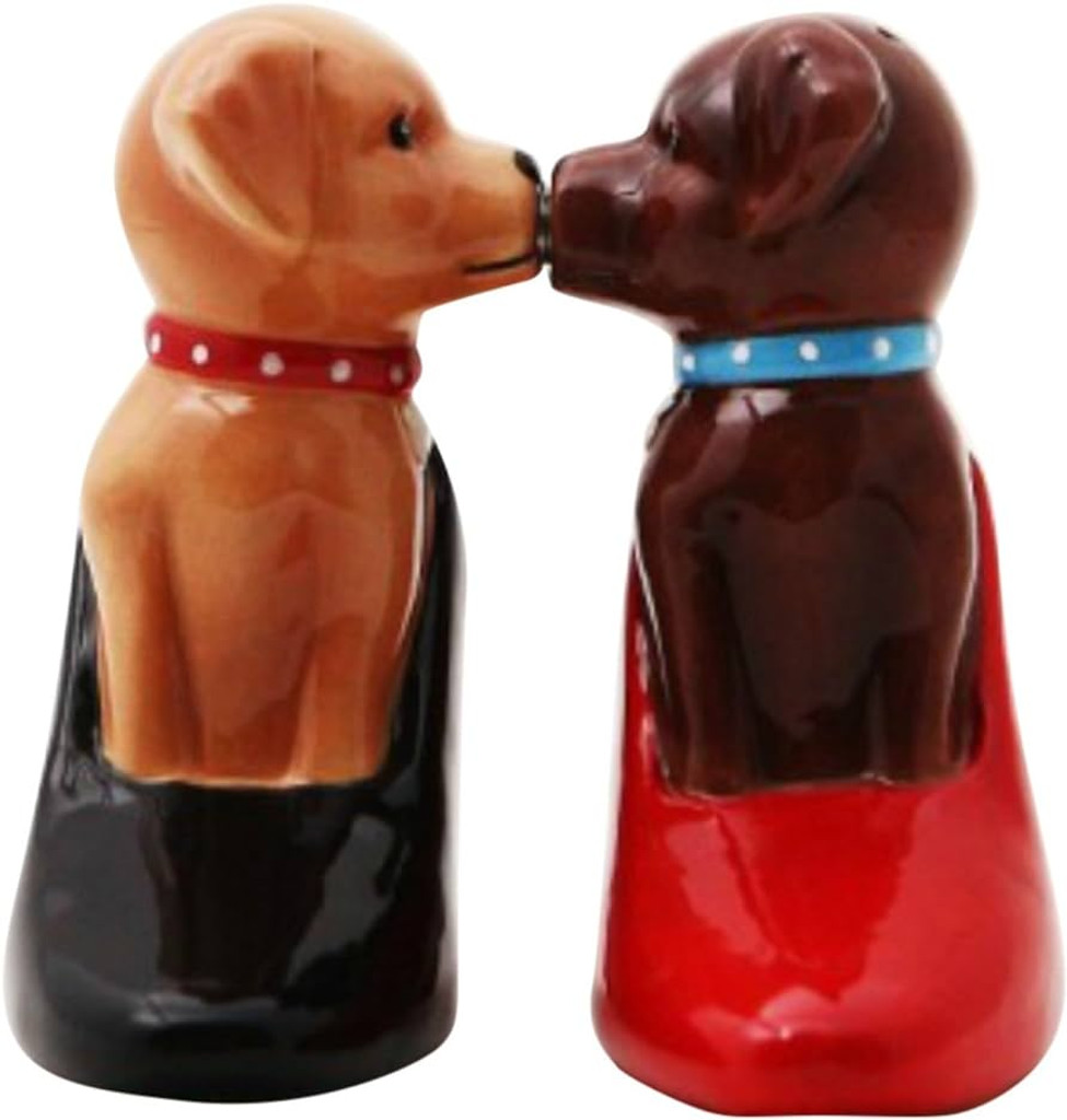 PT Magnetic Kissing Puppies in Pumps Salt and Pepper Shaker Set