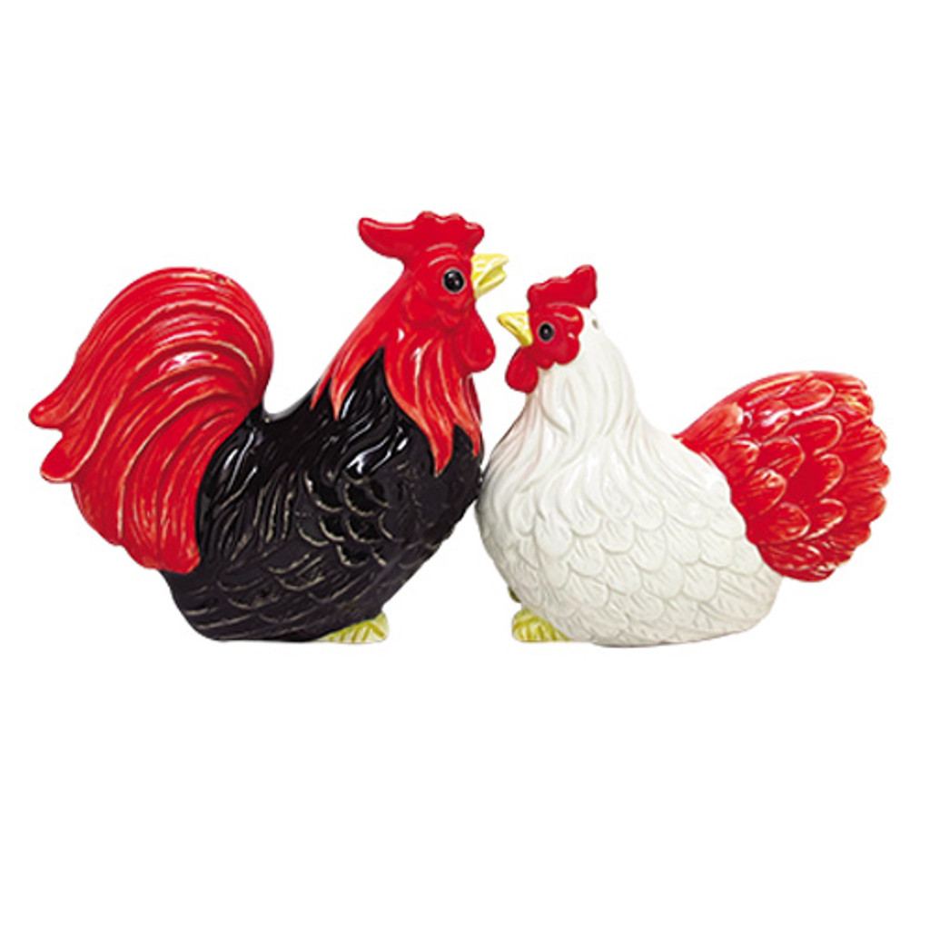 PT Rooster and Hen Salt and Pepper Shaker Set