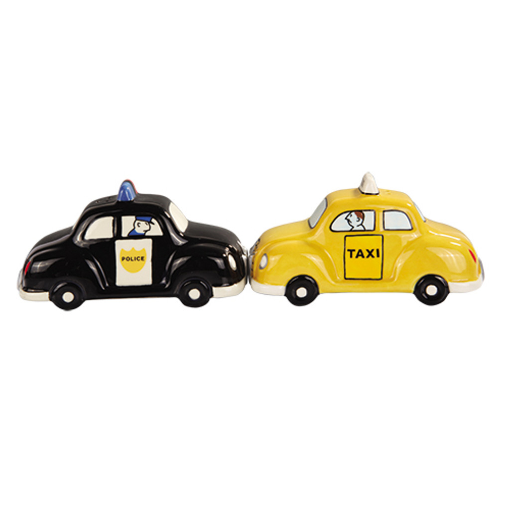 Ensemble salière et poivrière pour voiture de police et de taxi PT