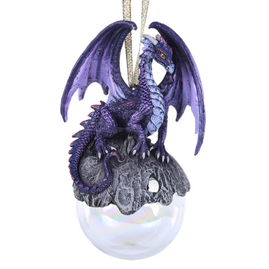 PT Hoarfrost Purple Dragon Ornament