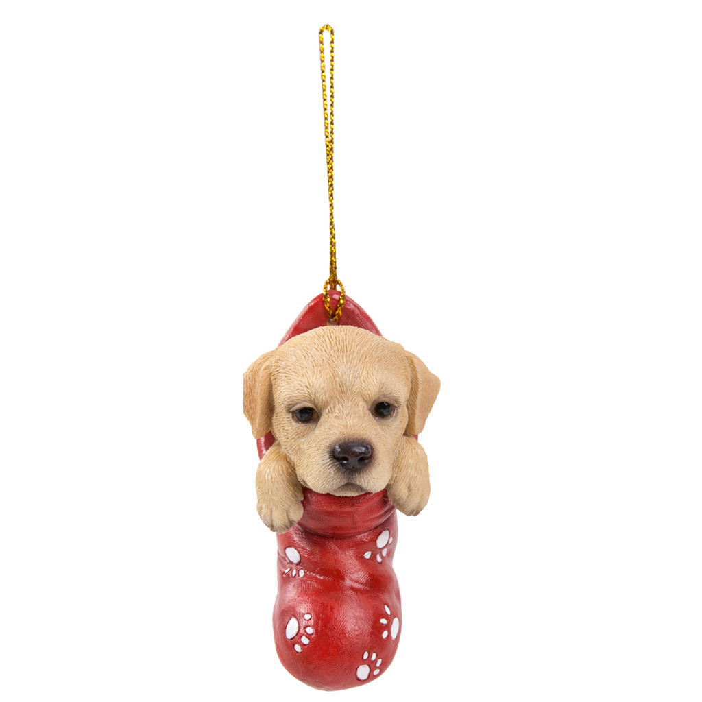 PT Labrador im Weihnachtsstrumpf, handbemaltes Ornament