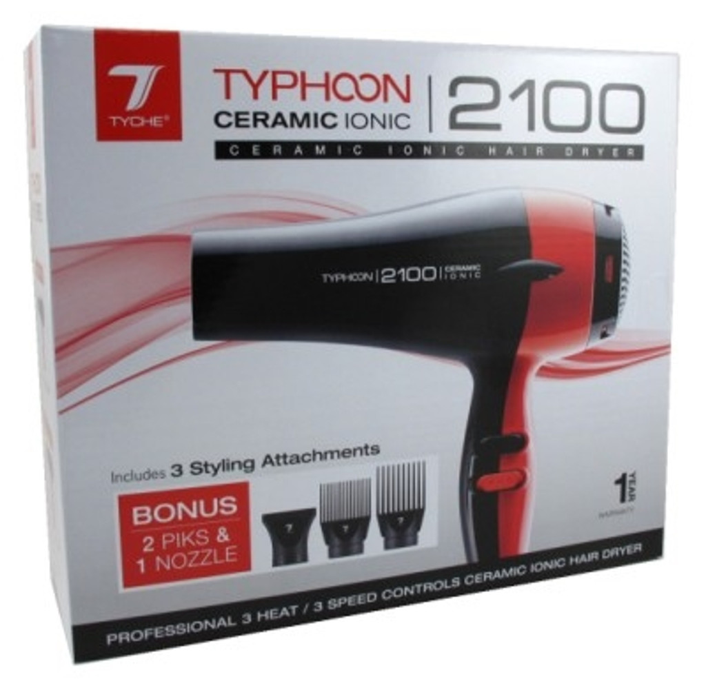 Bl tyche typhoon 2100 secador cerámico iónico rojo/negro