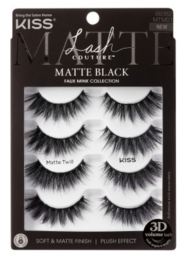 BL Kiss Lash Couture Noir Mat Sergé Mat Multi-Pack 4 Paires - Pack de 3