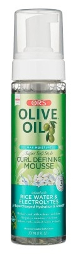 BL Ors Mousse de aceite de oliva para definir rizos con agua de arroz, 7 oz, paquete de 3