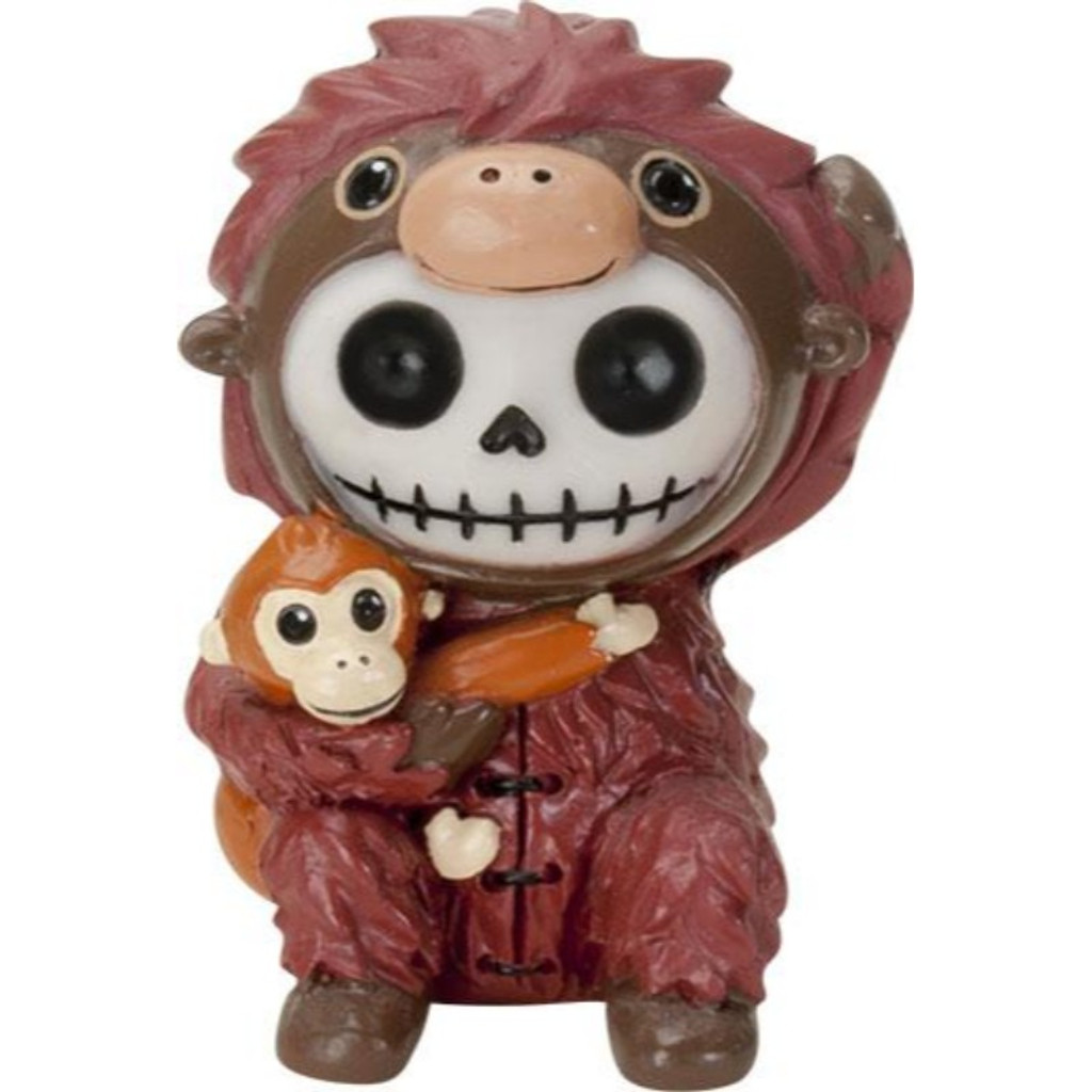 PT Furrybones Utan the Orangutan Skull Mini Resin Figuuri