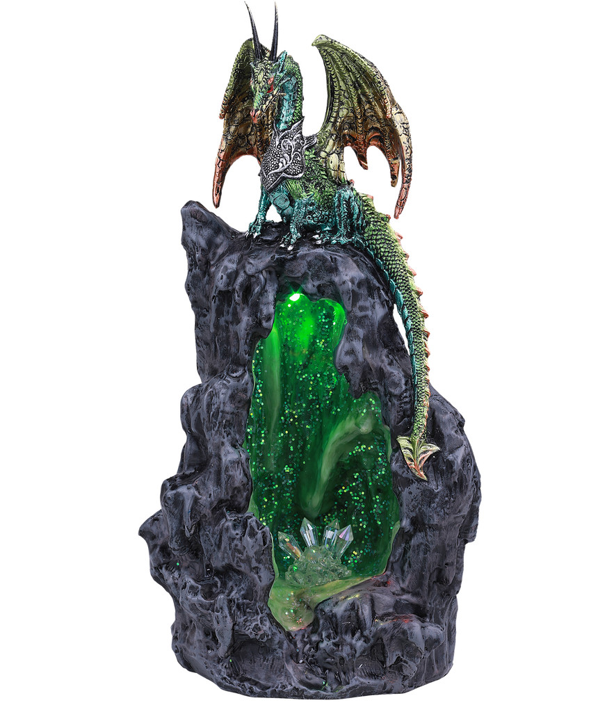PT Dragon Hand Painted Resin Backflow Incense Burner with Light