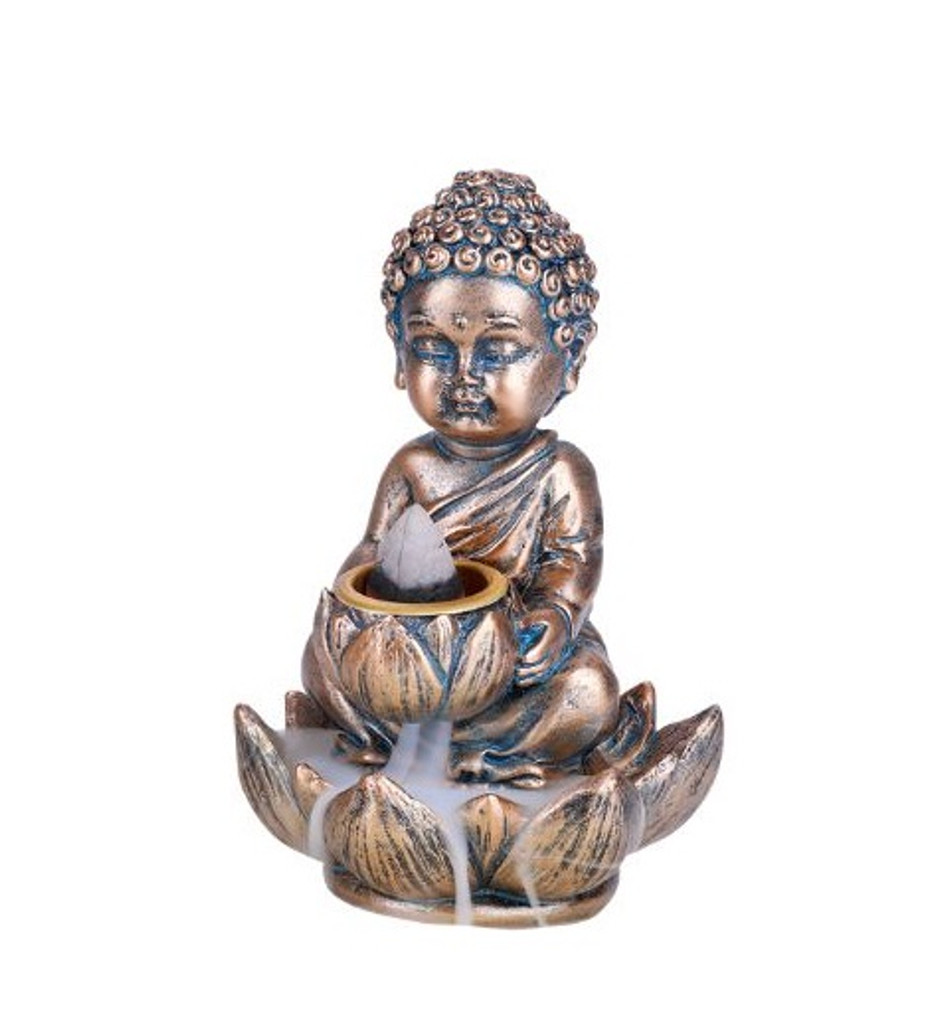 PT Mink Monk Hand Painted Resin Backflow Incense Burner