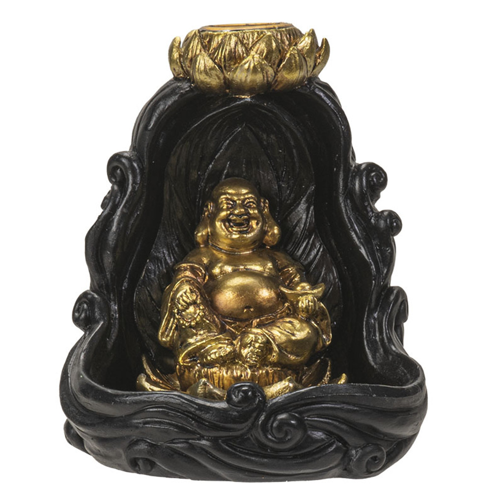 PT Gold Buddha Resin Backflow Incense Burner 