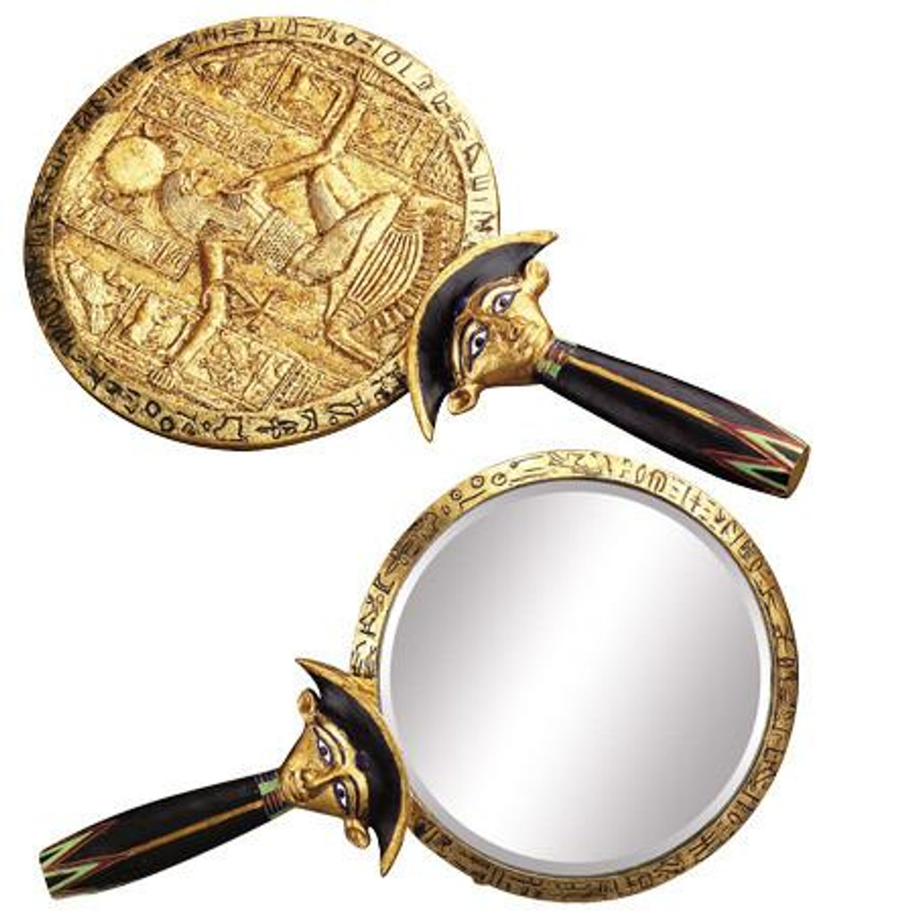 Pt aegis guld egyptisk harpiks håndspejl