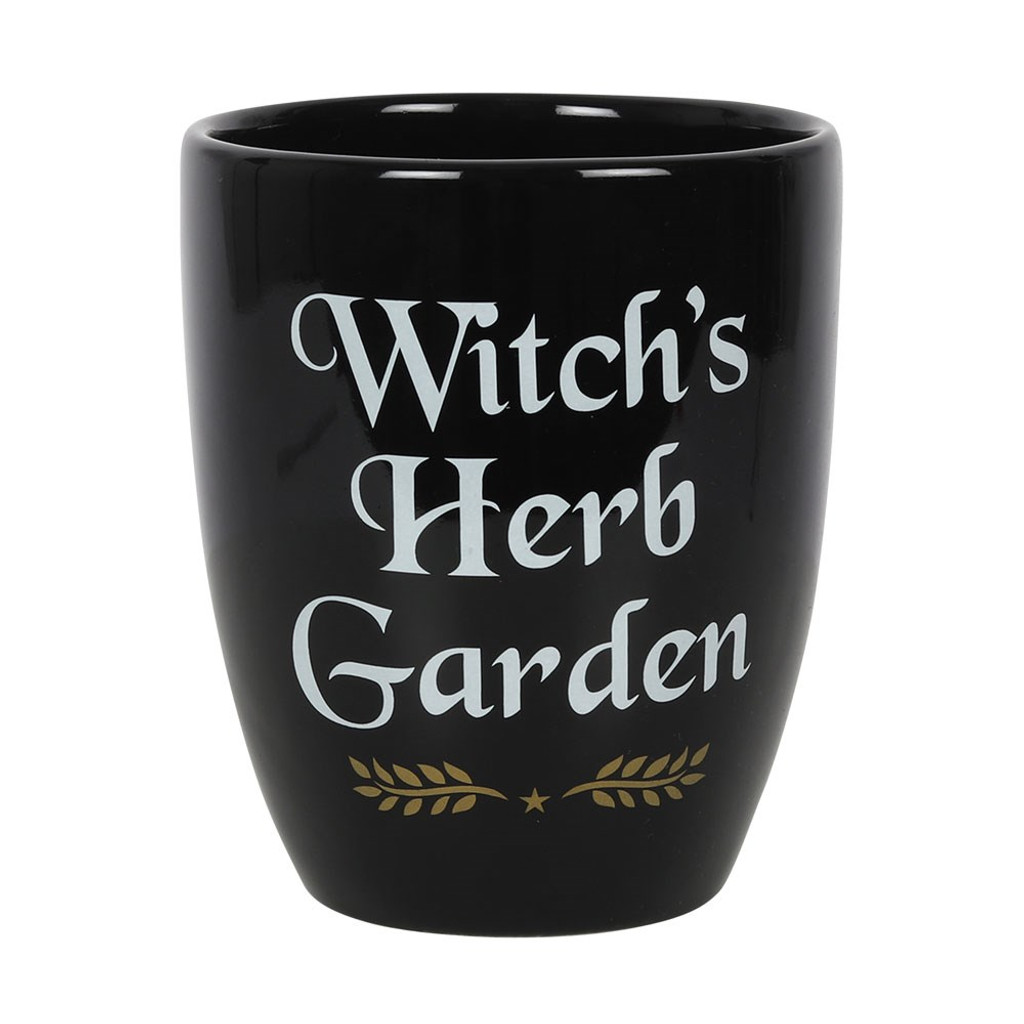 Pot de jardinière en céramique de jardin d’herbes aromatiques de sorcières noires Pt