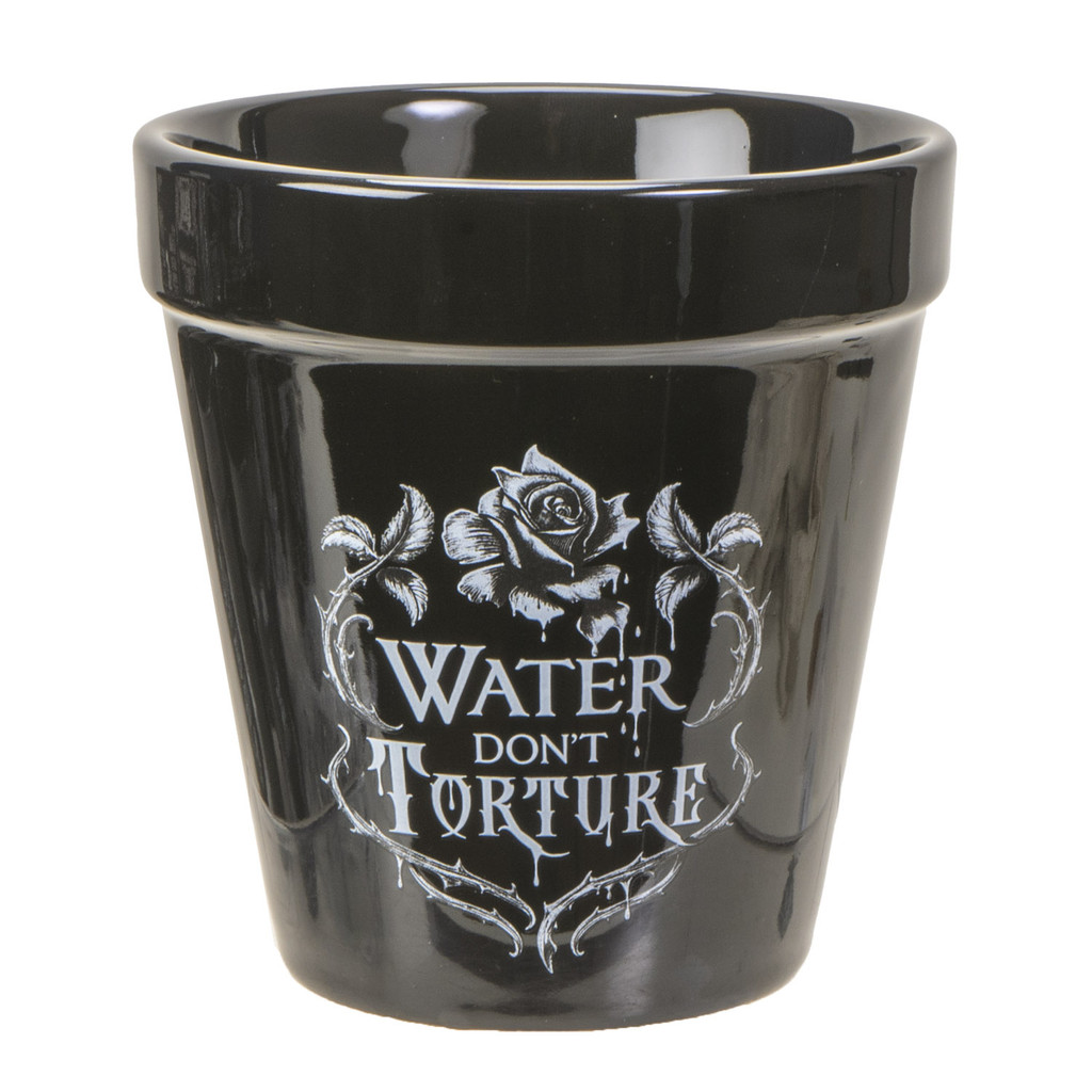 PT Black Water Don't Torture Fine Bone China Planter Pot