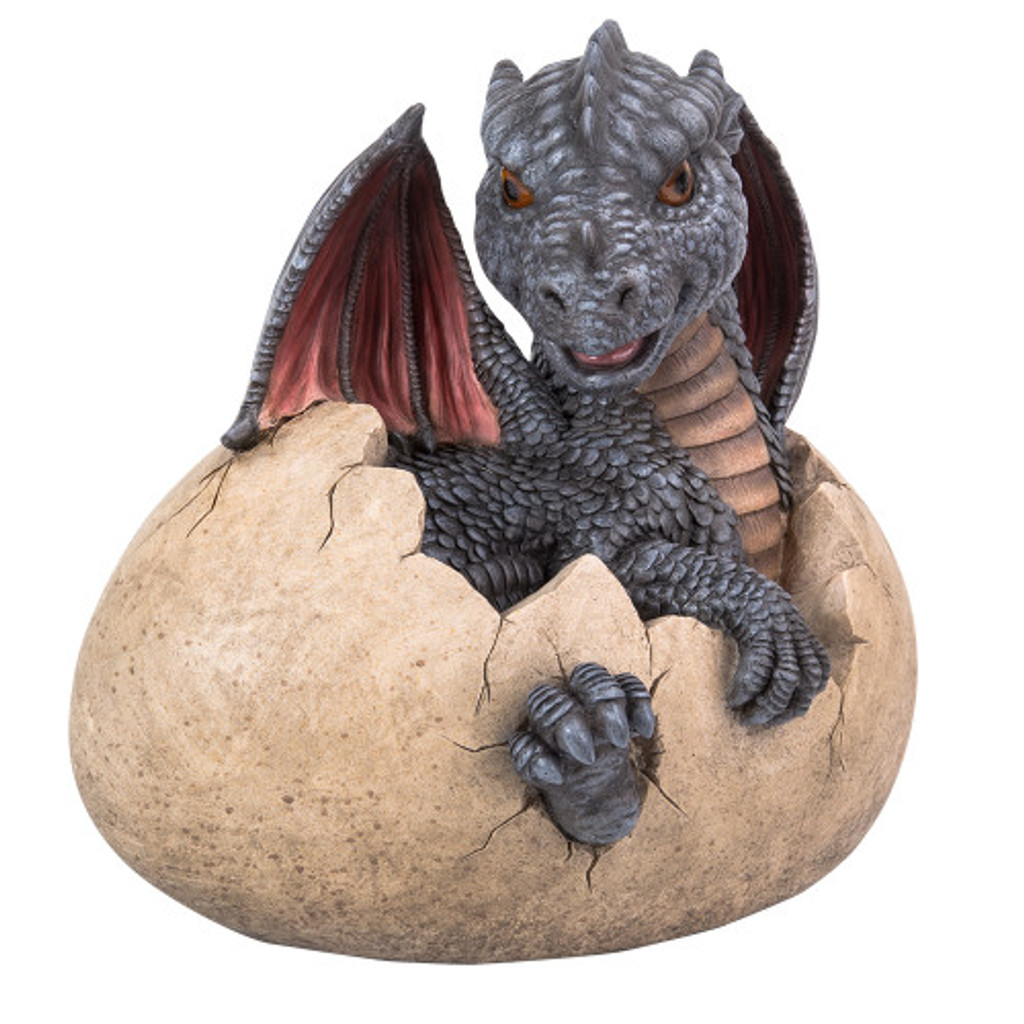 PT Dragon in an Egg Hand Painted Resin Garden Figurine Decoration