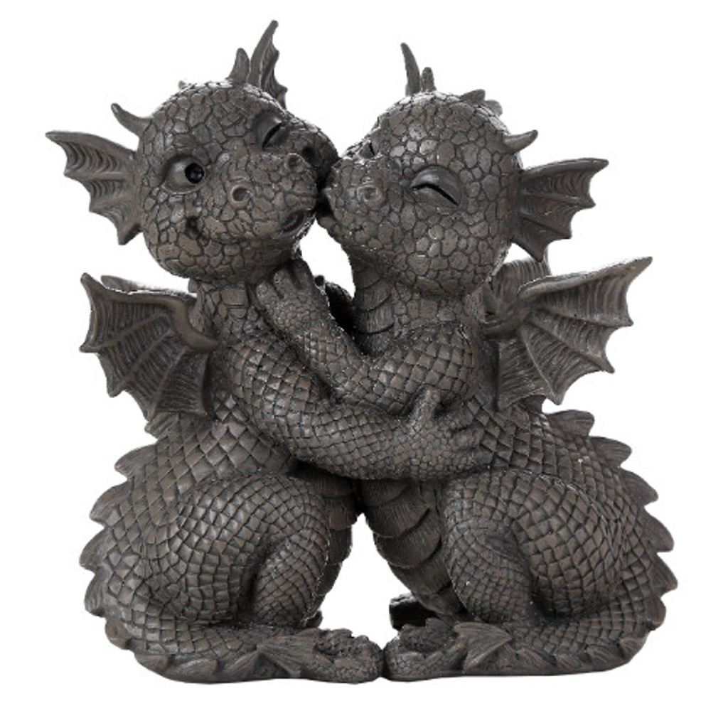 PT Kissing Dragon Couple Figurine en résine pour décoration de maison et de jardin
