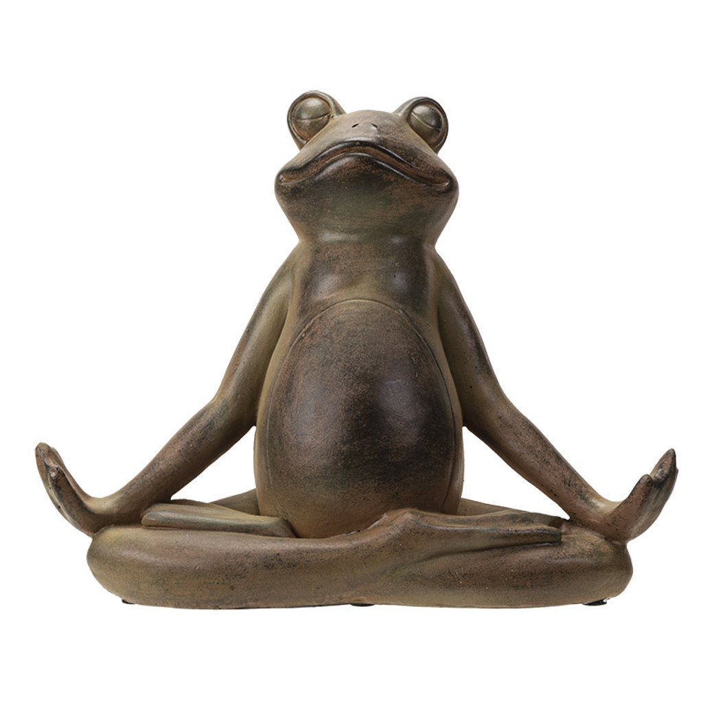 PT Meditating Yoga Frog Resin פסלון עיצוב בית וגן 