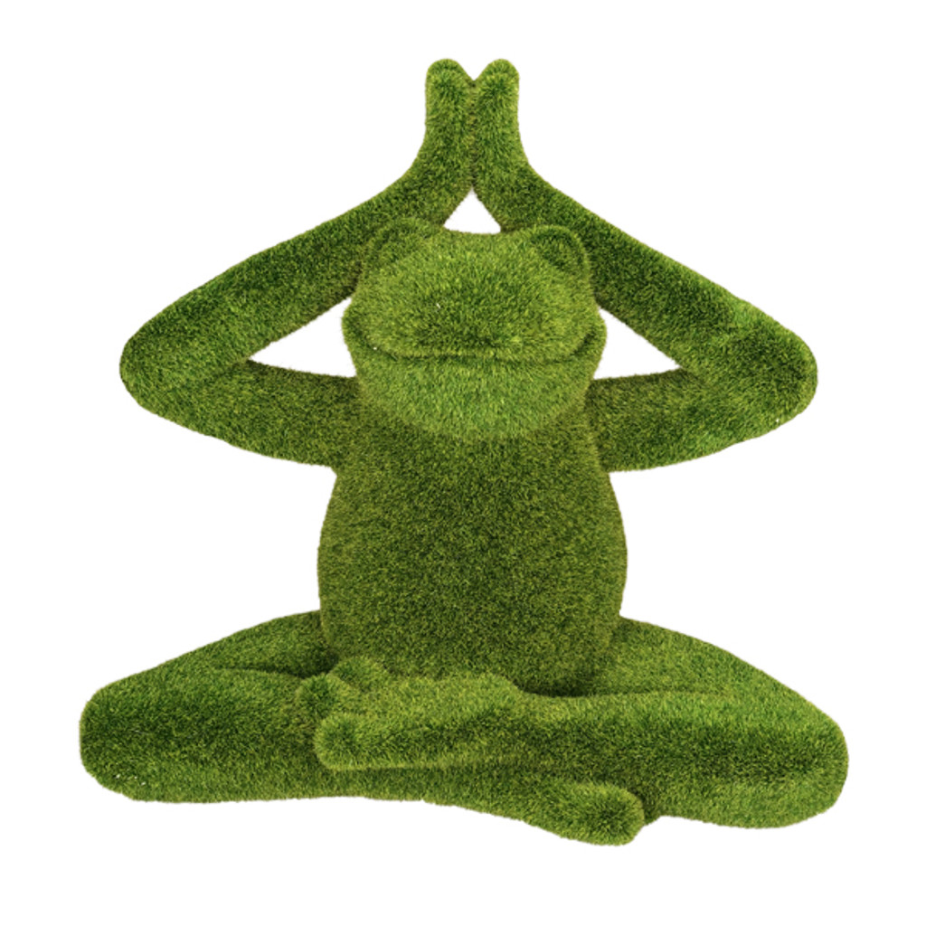 PT Green Mossy Yoga Frog פסל עיצוב בית וגן