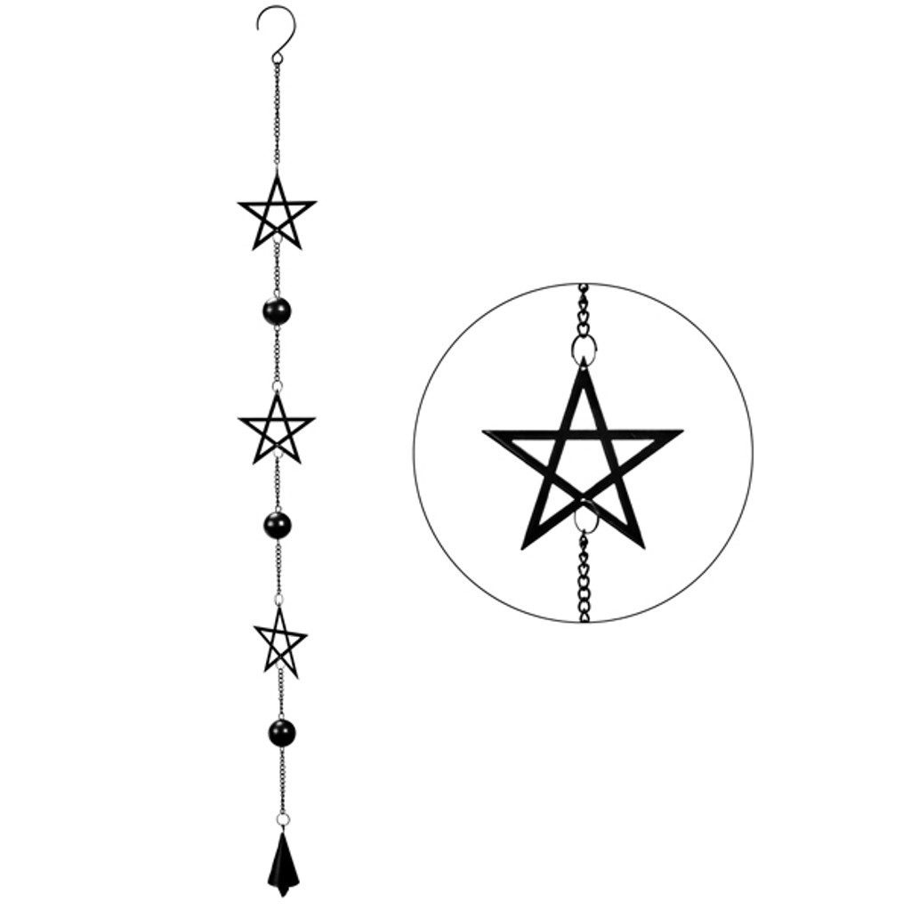 PT Black Pentagram Powder Coated Metal Hanging Decoration