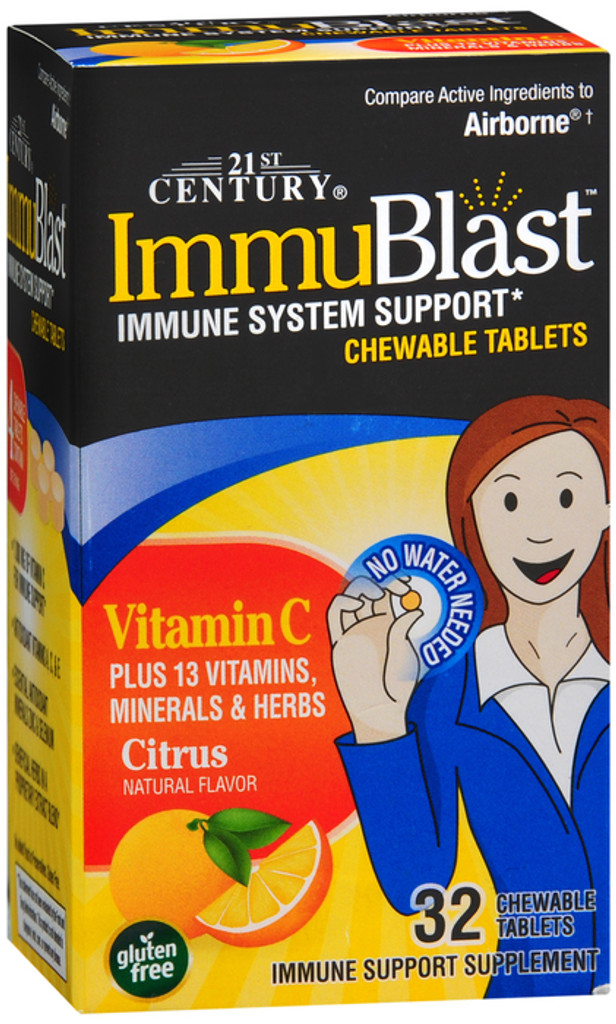 21st Century ImmuBlast Immune System Support Citrus Chewable Tablets 32ct 